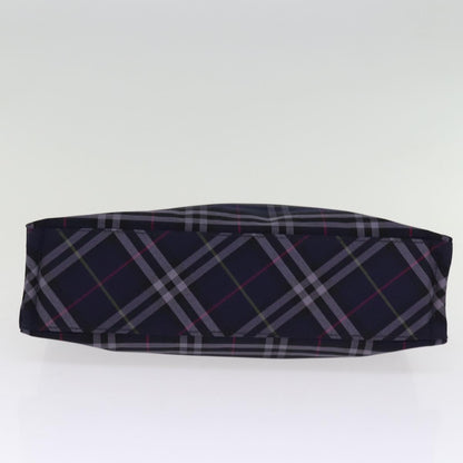 Burberry Nova Check Blue Label Hand Bag Nylon Navy Auth kk237