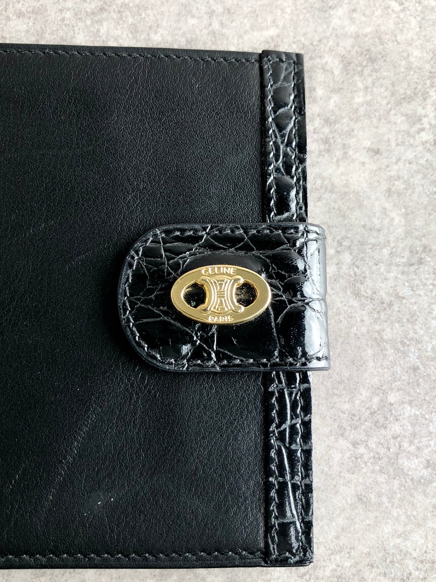CELINE  Folded Wallet Black Vintage ha2kjw