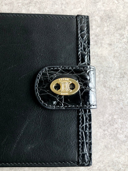 CELINE  Folded Wallet Black Vintage ha2kjw