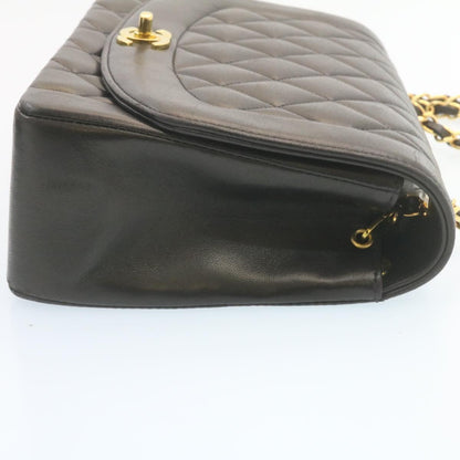 Chanel Chain Turn Lock Diana Matelasse Shoulder Bag Lamb Skin Black Auth knn