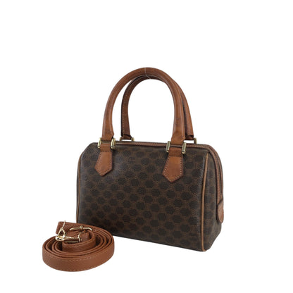 CELINE Macadam Two-way Small Boston bag Shoulder bag Brown Vintage xm7k3z
