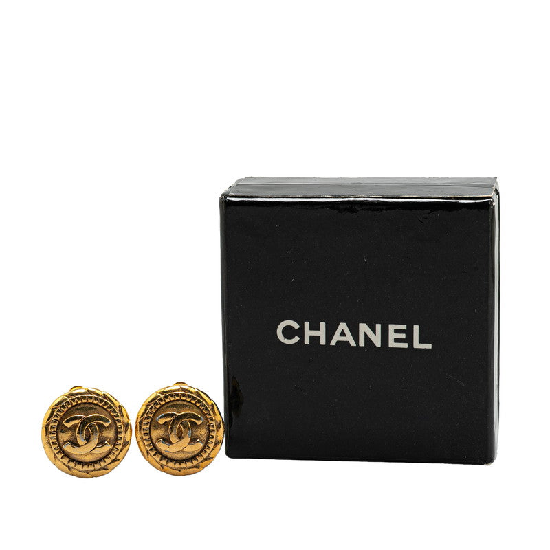Chanel Gold-Plated Coco Mark Vintage Earrings