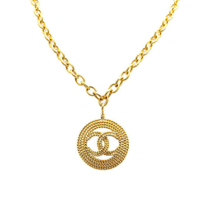 Chanel Coco Mark Round Circle Necklace