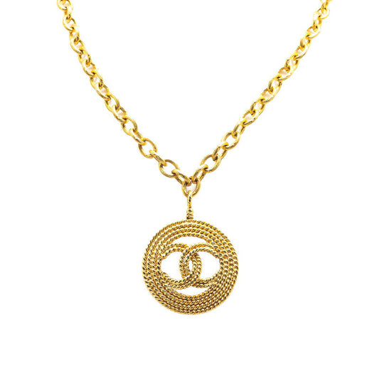 Chanel Coco Mark Round Circle Necklace