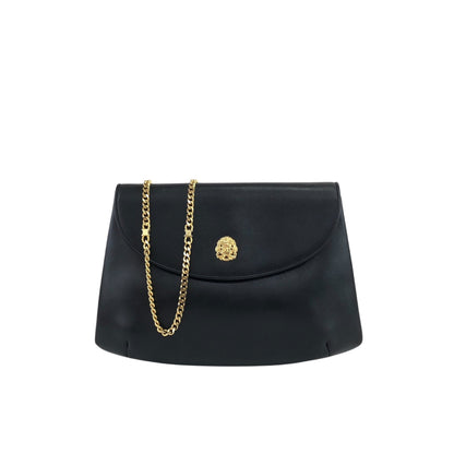 CELINE  Emblem Motif Chain Shoulder bag Black Vintage hp4pbe