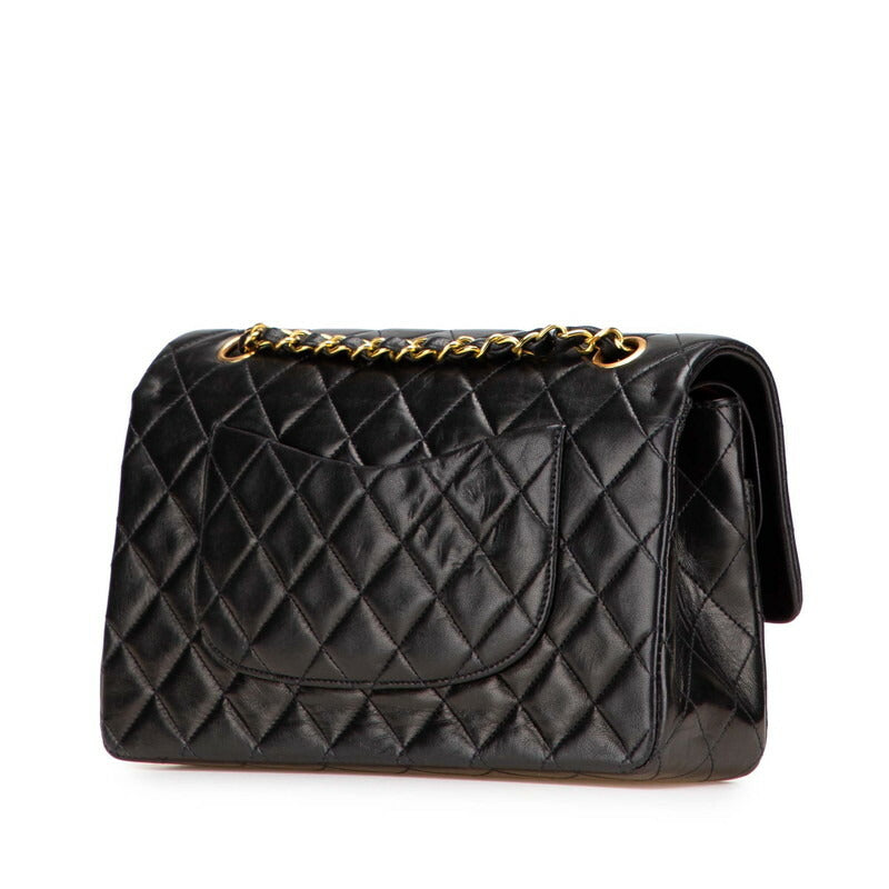 Chanel Matelasse Coco Mark W Flap Lambskin Shoulder Bag