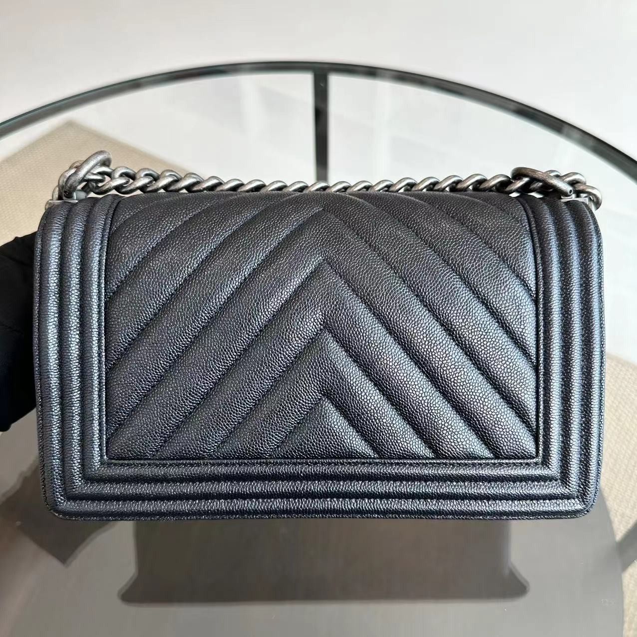 *Like New* Caviar Boy Chevron Old Medium 25CM Dark Blue No 26