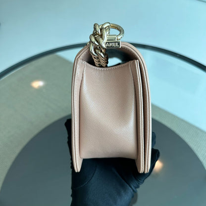 *Like New* Caviar Boy Old Medium 25CM Chevron Nude LGHW No 25