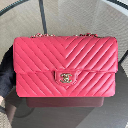 *Like New* Medium Chevron Lambskin Coral Pink Golden Hardware Series 24