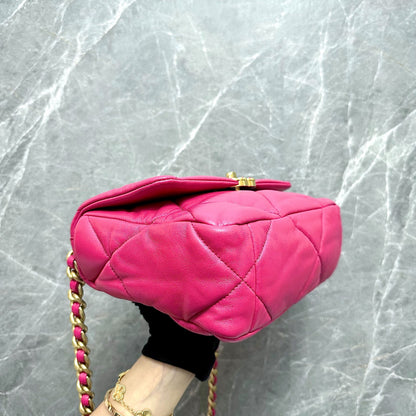 *Like New Full Set* C19 Small Goatskin Hot Pink GHW No 29