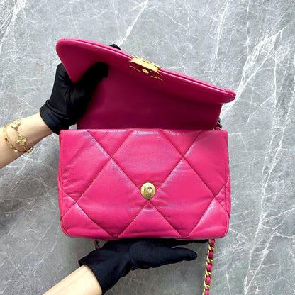 *Like New Full Set* C19 Small Goatskin Hot Pink GHW No 29