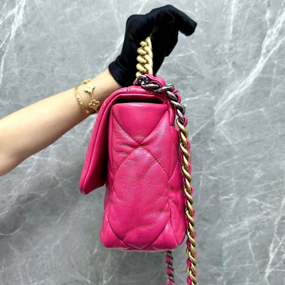 *Like New Full Set* C19 Small Goatskin Hot Pink GHW No 29