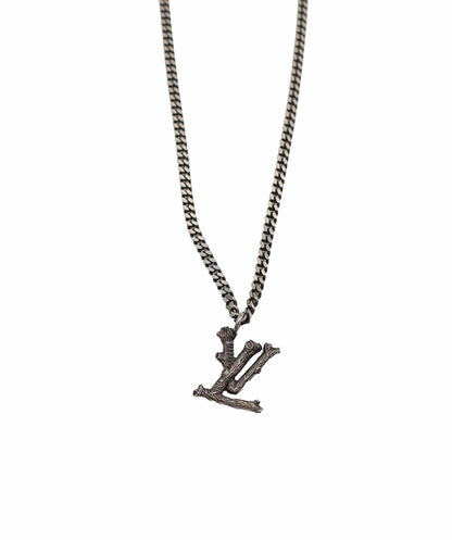 Louis Vuitton LV Wood Necklace Metal Silver MP2818 LV Auth 97978 DXBS3287