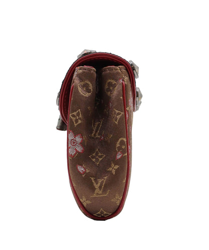 Louis Vuitton Monogram Cherry Blossom Satin Brown Griotte DXBS3700