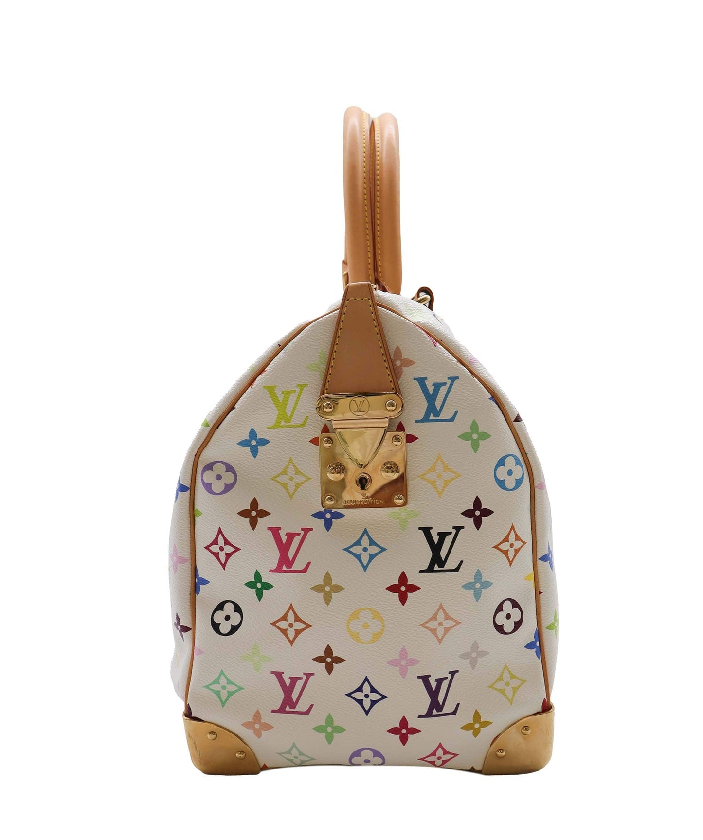 LOUIS VUITTON Monogram Multicolor Keepall 45 Boston Bag White M92641 Auth 79258A DXBS2490