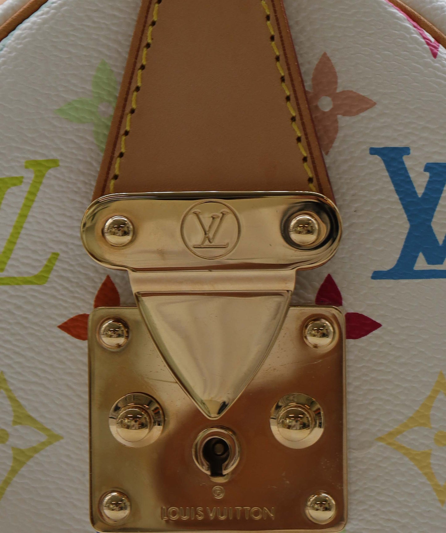 LOUIS VUITTON Monogram Multicolor Keepall 45 Boston Bag White M92641 Auth 79258A DXBS2490