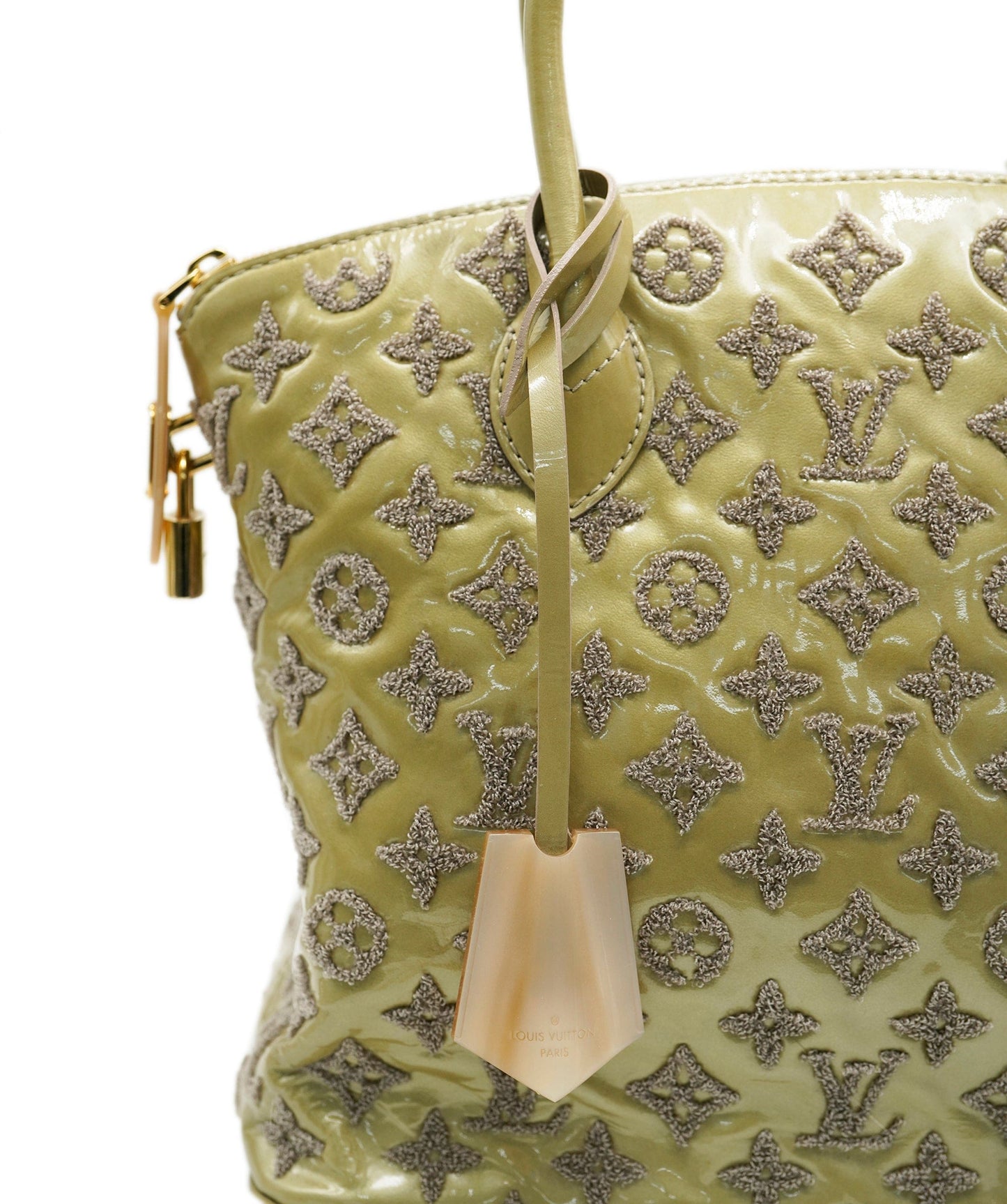 Louis Vuitton grey patent monnogrammed bag  AVC1962