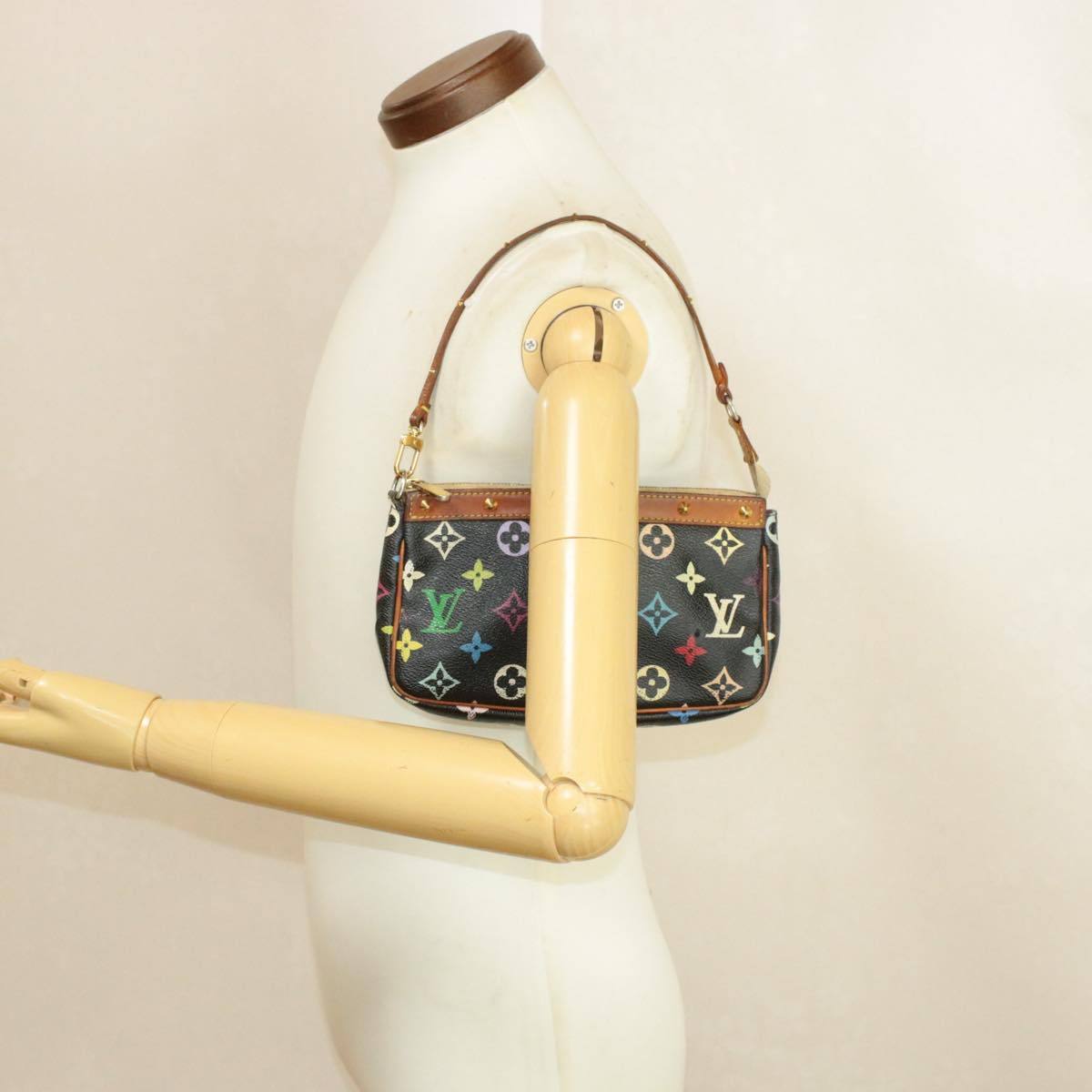 Louis Vuitton Monogram Multicolor Pochette Accessoires Pouch Black SL1013