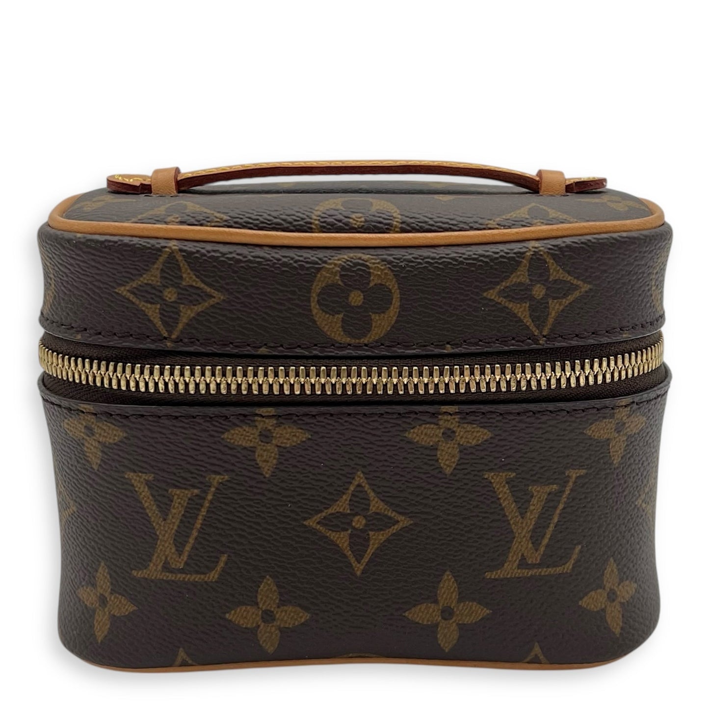 Louis Vuitton Nice Top Handle Bag Nano Brown in Monogram Coated Canvas, Gold hardware S2509-008044VZ