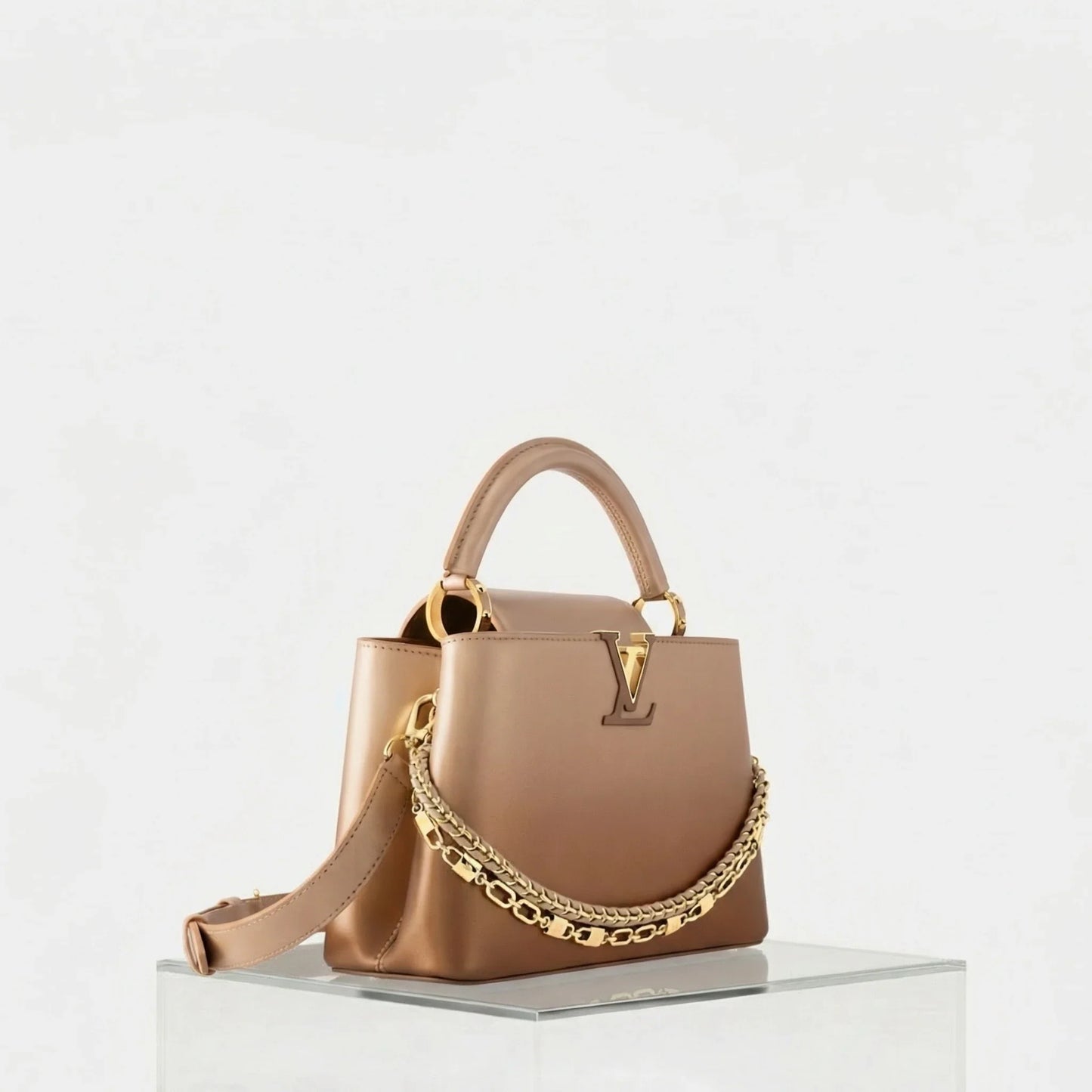 Capucines BB Handbag Sprayed Lambskin Leather