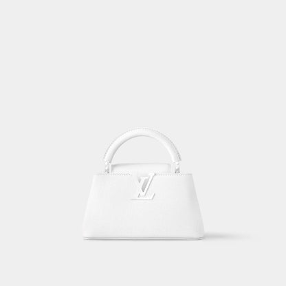 Louis Vuitton Capucines East West Mini Handbag Taurillon Leather optic White, Front