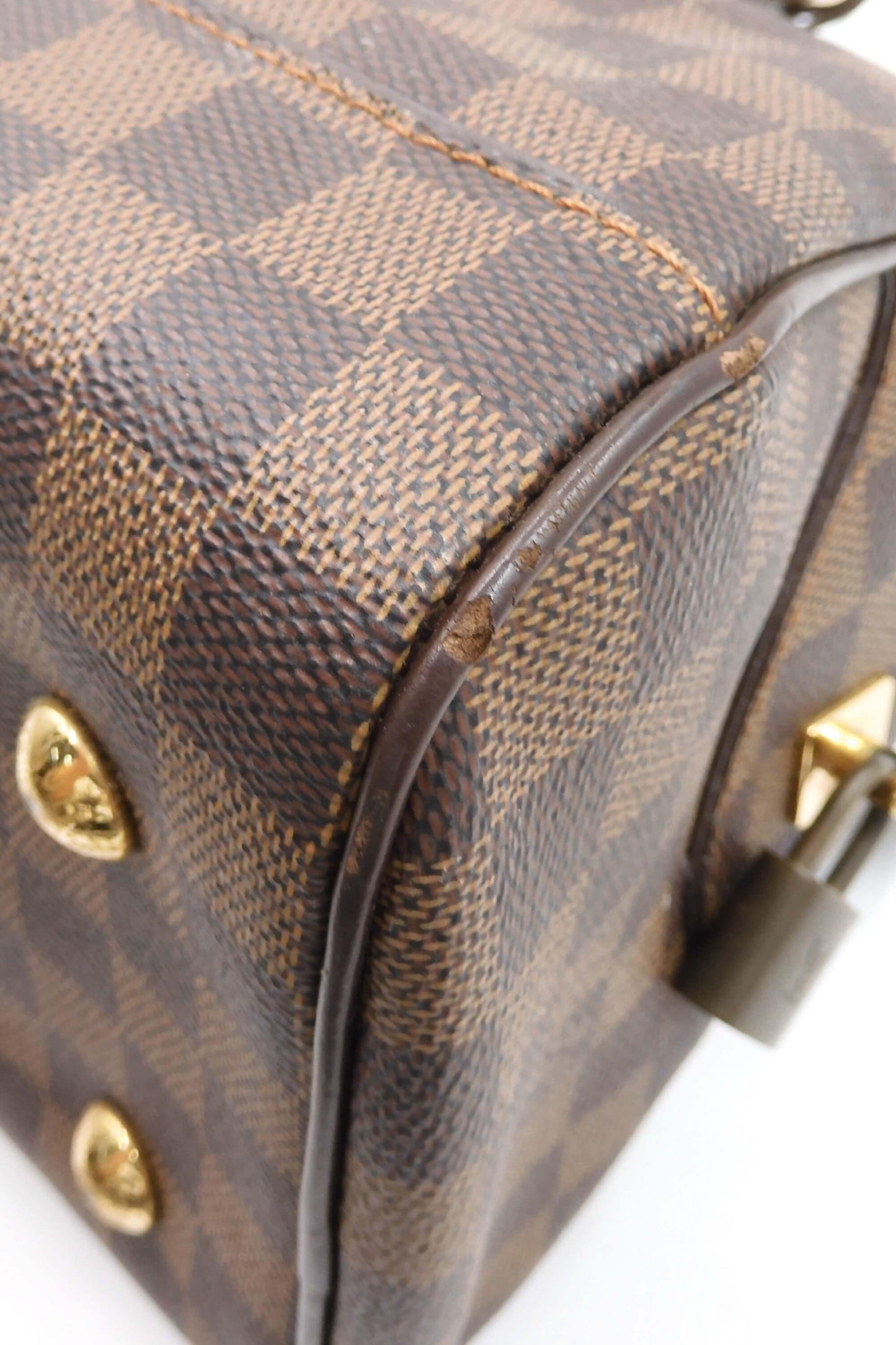 Damier Ebene Duomo Handle Bag Brown