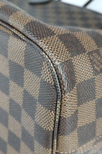 Damier Ebene Neverfull MM with Pouch Brown