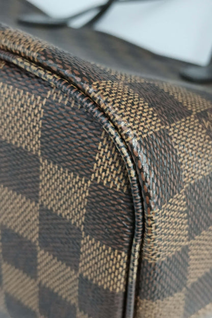 Damier Ebene Neverfull MM with Pouch Brown