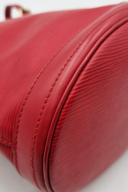 Epi Petit Bucket Tote Red
