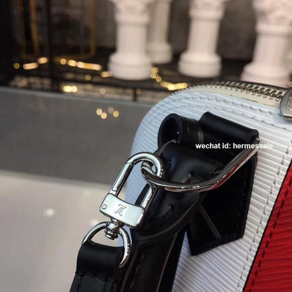 LV Alma BB Epi Leather Two-Tone White