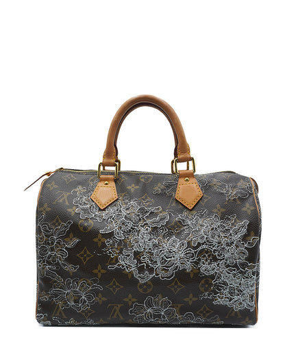 Monogram Dentelle Speedy 30 Brown Silver Multicolor