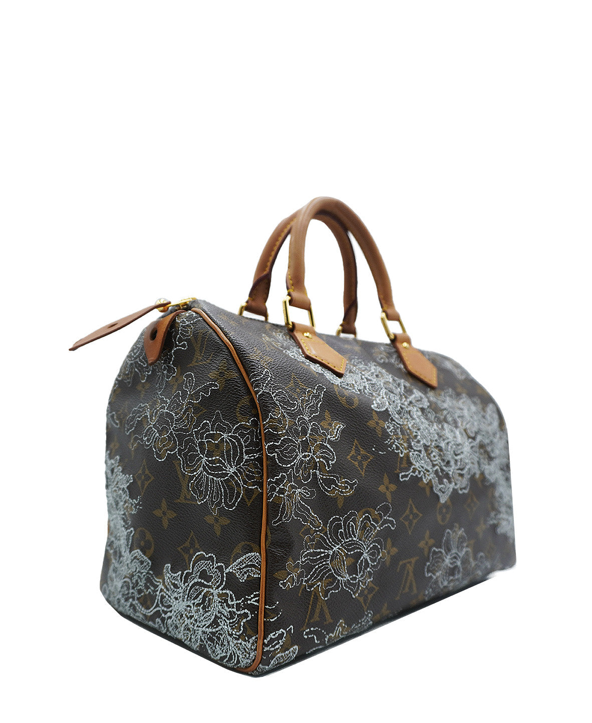 Monogram Dentelle Speedy 30 Brown Silver Multicolor