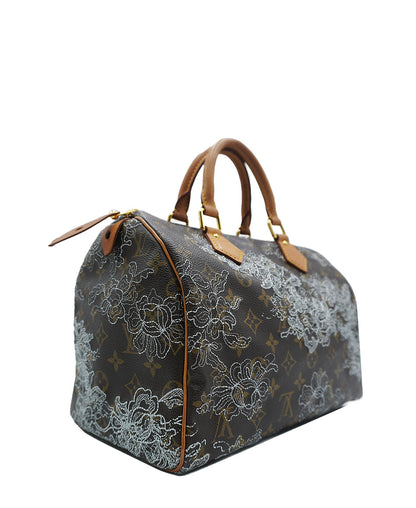 Monogram Dentelle Speedy 30 Brown Silver Multicolor