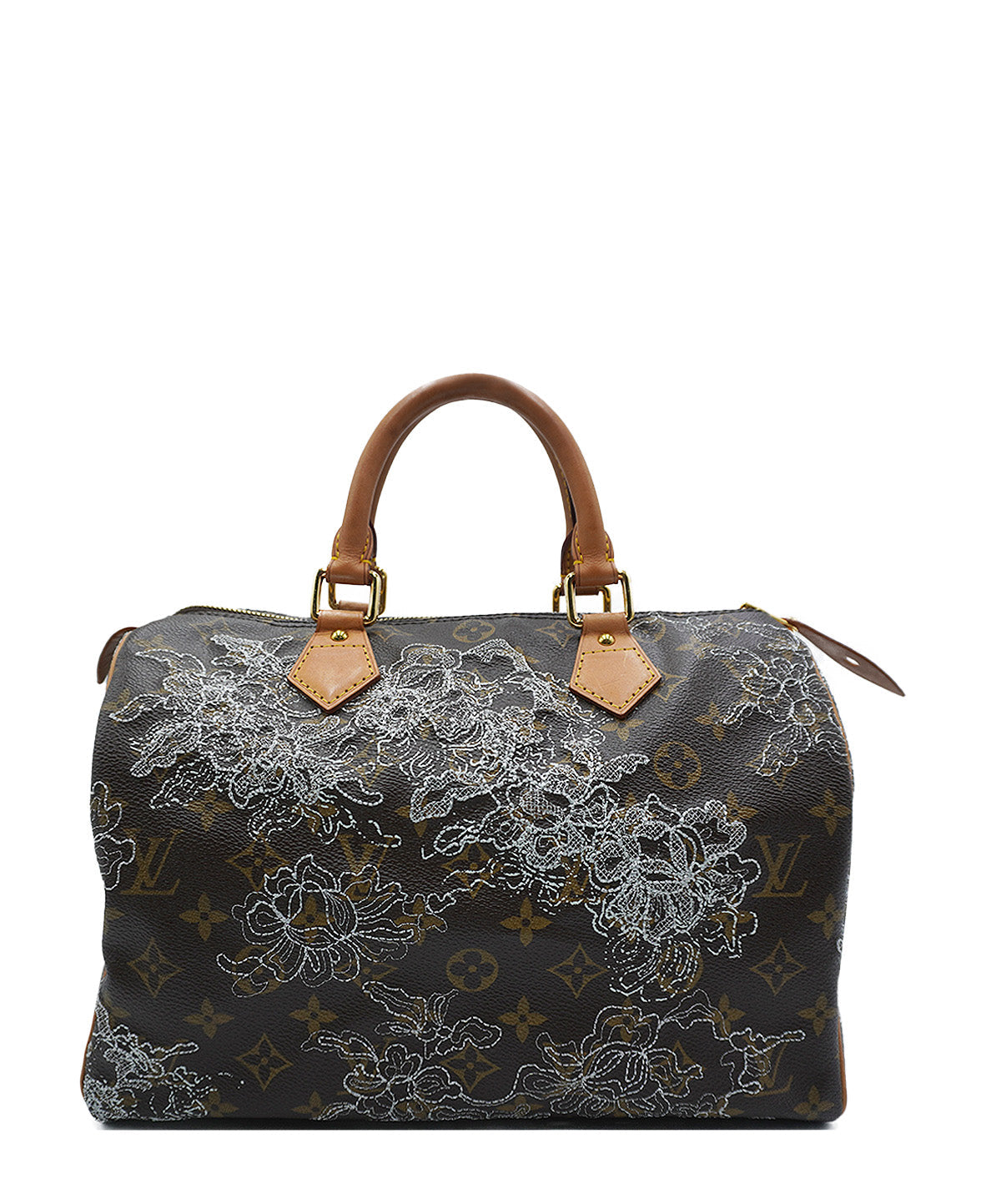 Monogram Dentelle Speedy 30 Brown Silver Multicolor