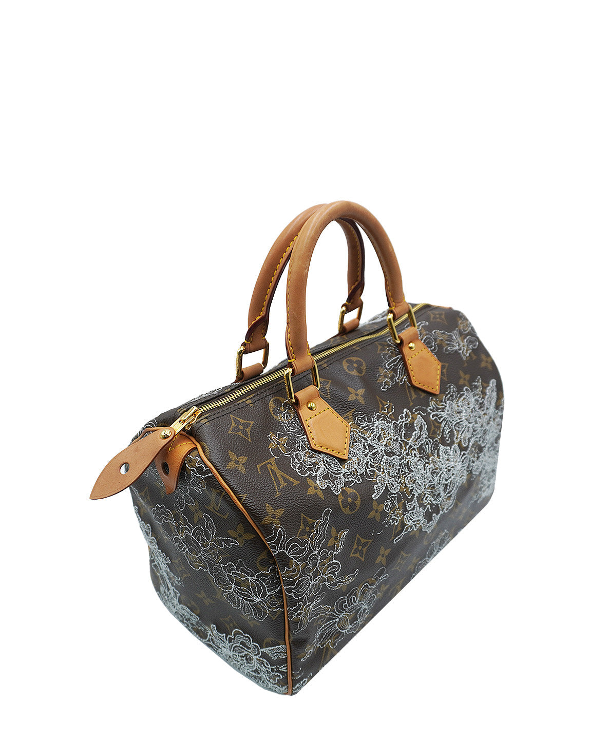 Monogram Dentelle Speedy 30 Brown Silver Multicolor