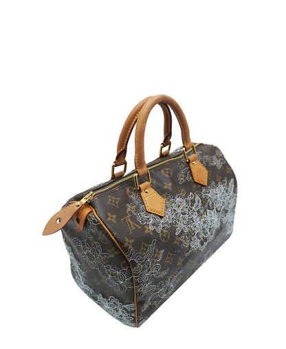 Monogram Dentelle Speedy 30 Brown Silver Multicolor