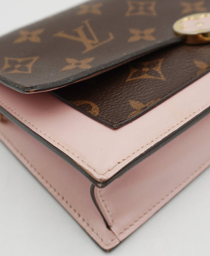Monogram Flore Wallet on Chain Pink, Multicolor
