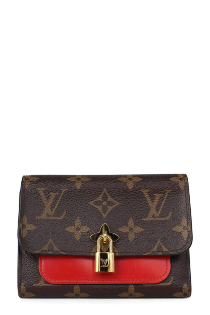 Monogram Flower Compact Wallet Red