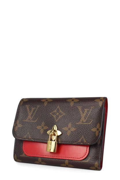Monogram Flower Compact Wallet Red