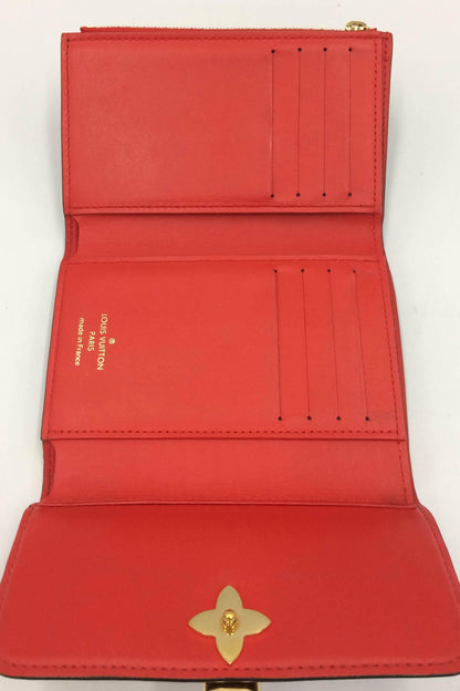 Monogram Flower Compact Wallet Red
