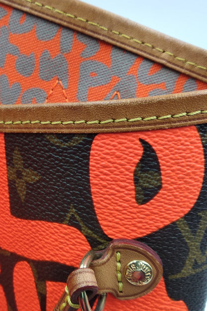 Monogram Neverfull Graffiti GM Brown Orange
