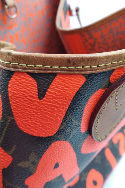 Monogram Neverfull Graffiti GM Brown Orange