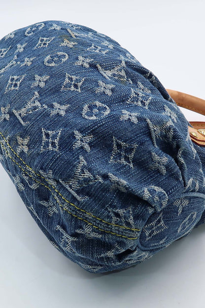 Monogram Pleaty Denim Handbag Blue