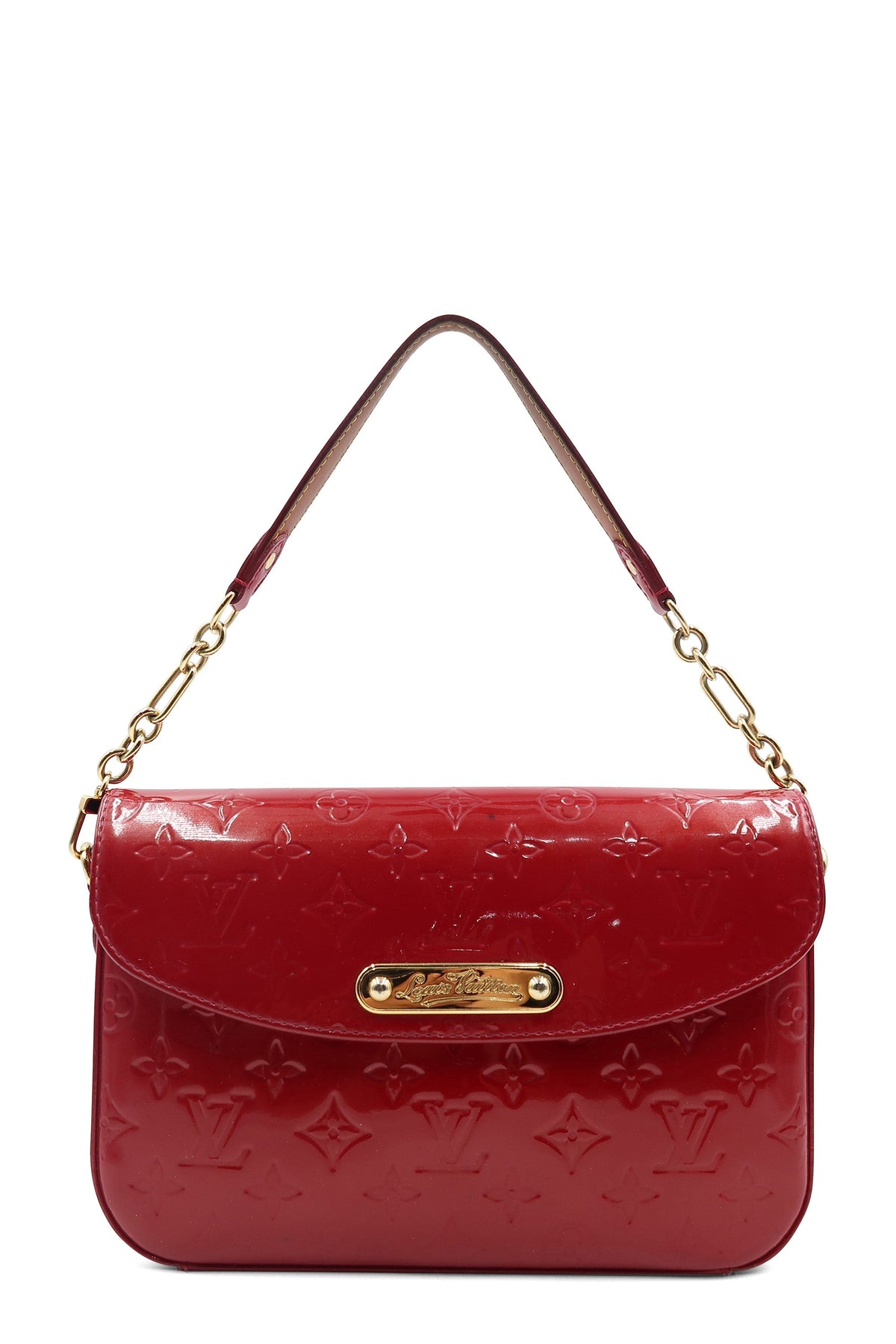 Monogram Vernis Rodeo Drive Flap Bag Red