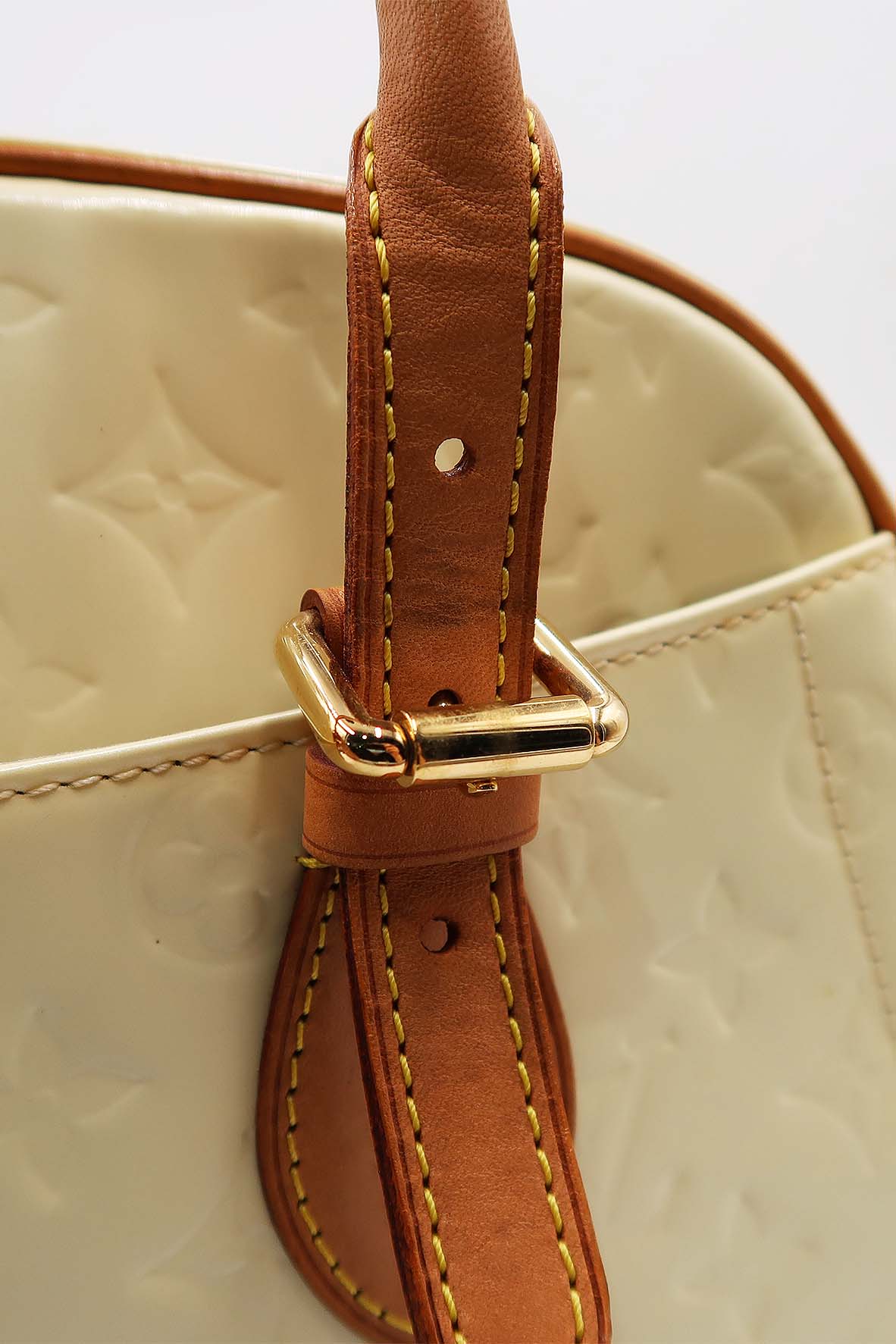 Monogram Vernis Summit Drive Bag Cream Brown