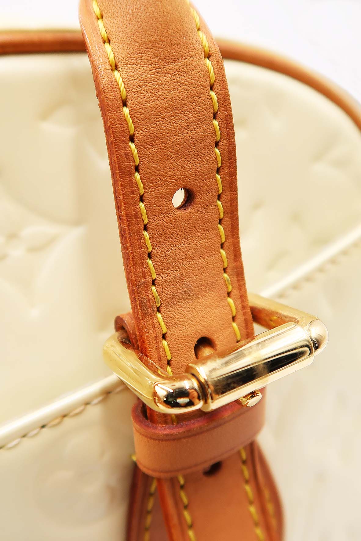 Monogram Vernis Summit Drive Bag Cream Brown