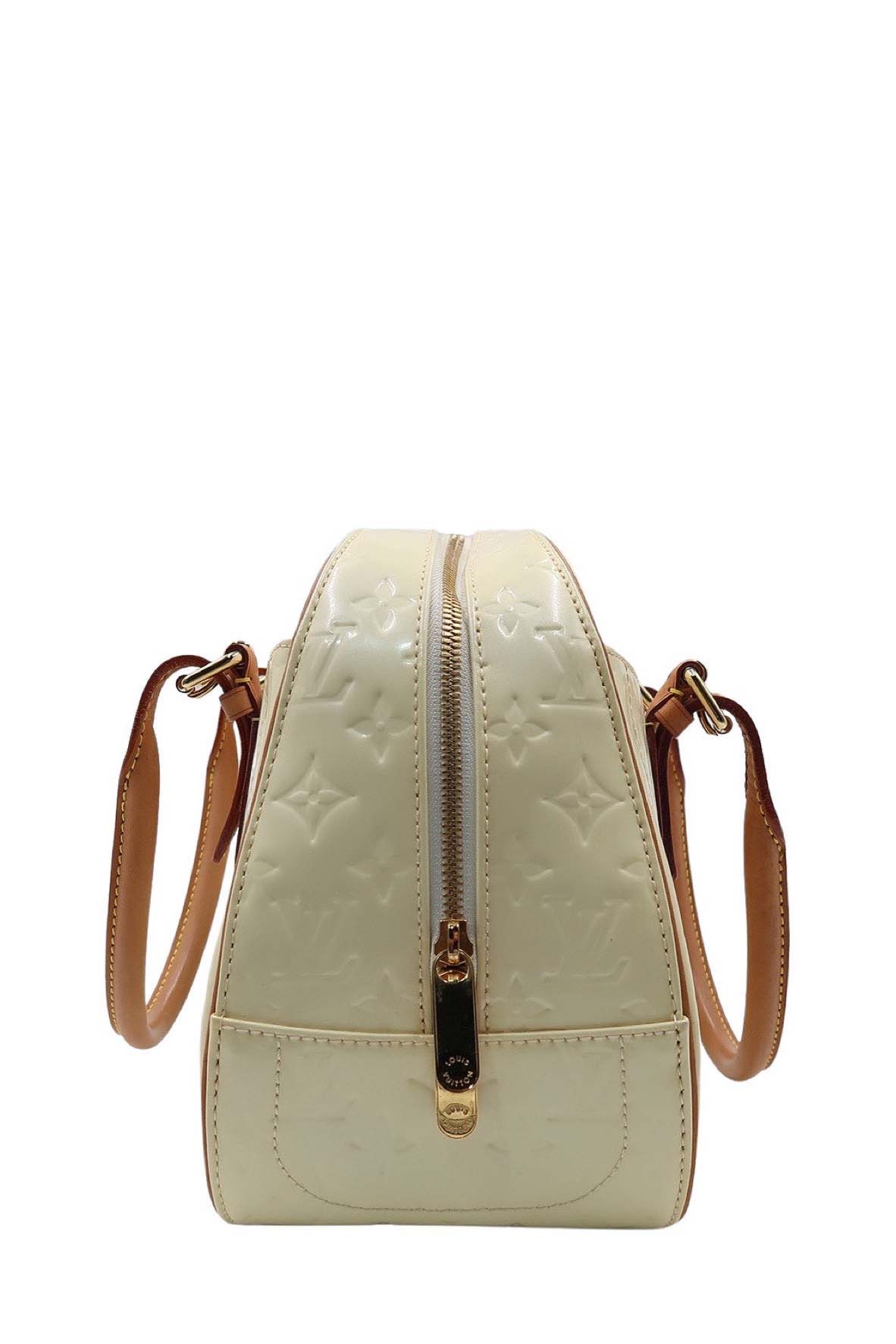 Monogram Vernis Summit Drive Bag Cream Brown
