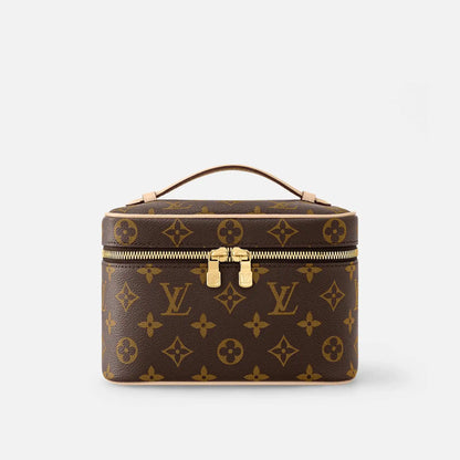 Louis Vuitton Nice Mini Handbag Monogram Canvas, Beige, Front