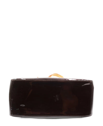 Patent Vernis Rosewood Avenue Shoulder Bag Brown
