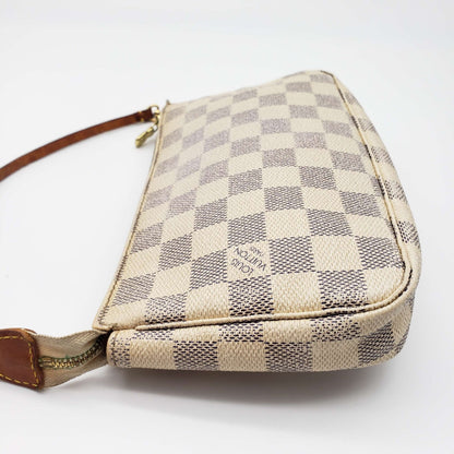 Louis Vuitton Pochette /Wristlet Damier Azur HandBag